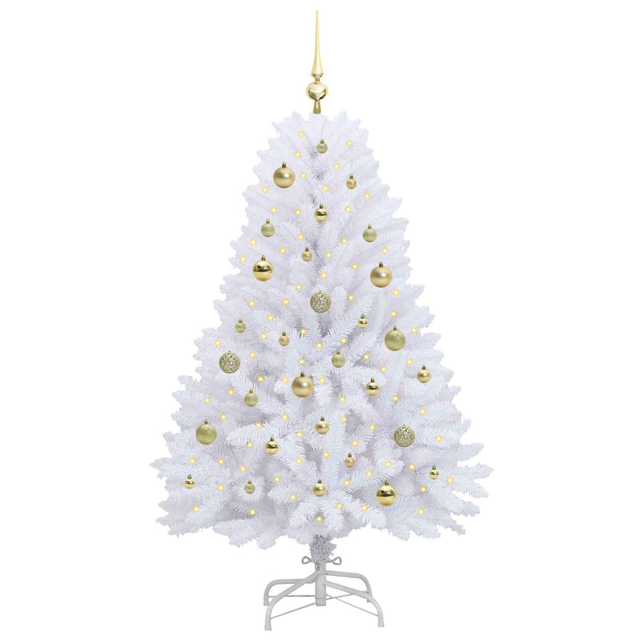 Kunstmatige Inklapbare Kerstboom Wit Pvc En Staal 150 cm