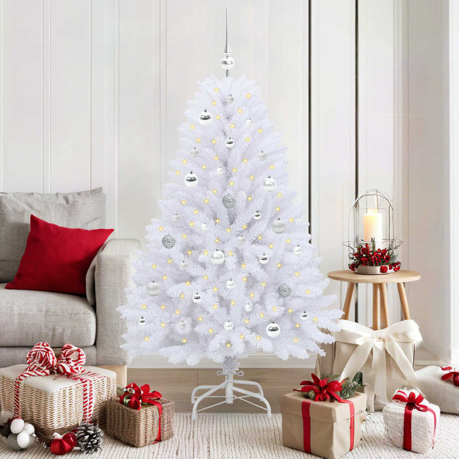 Kunstmatige Inklapbare Kerstboom Wit Pvc En Staal 150 cm