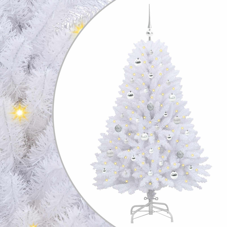 Kunstmatige Inklapbare Kerstboom Wit Pvc En Staal 150 cm