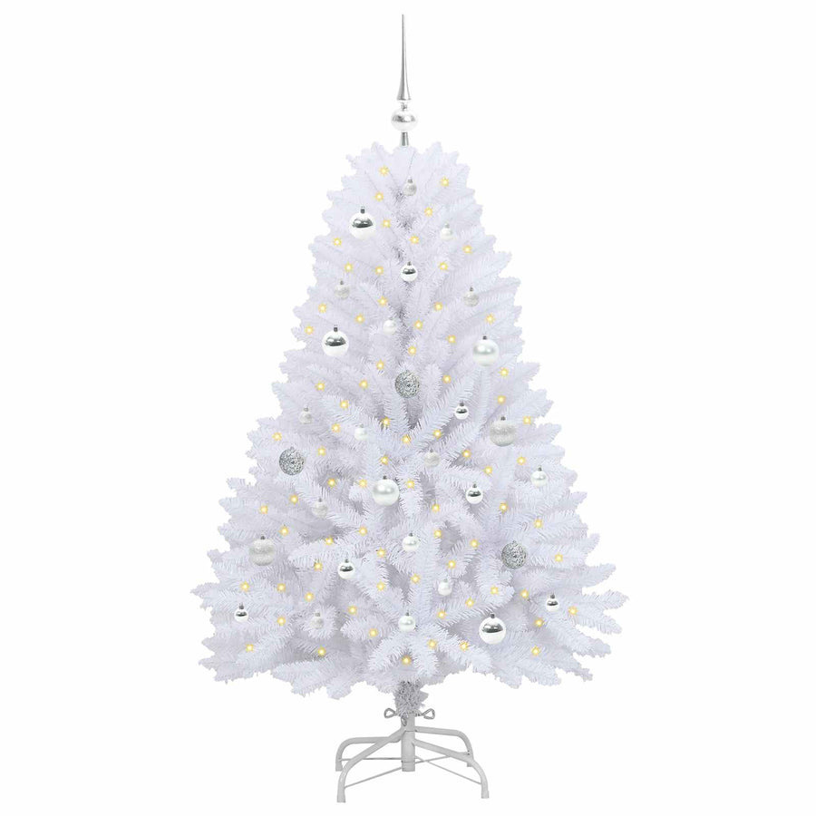 Kunstmatige Inklapbare Kerstboom Wit Pvc En Staal 150 cm