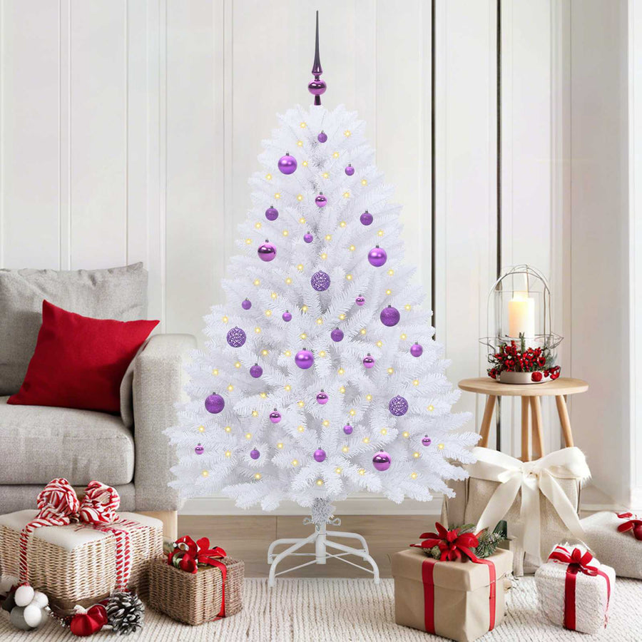 Kunstmatige Inklapbare Kerstboom Wit Pvc En Staal 150 cm