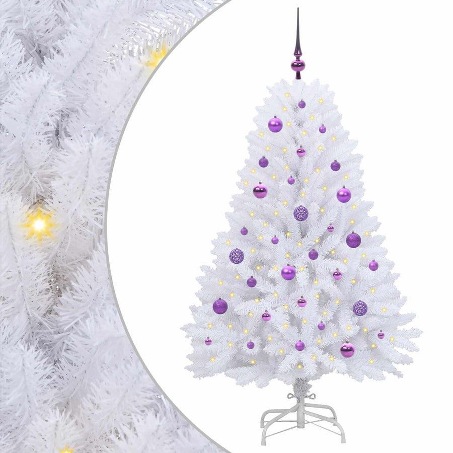 Kunstmatige Inklapbare Kerstboom Wit Pvc En Staal 150 cm