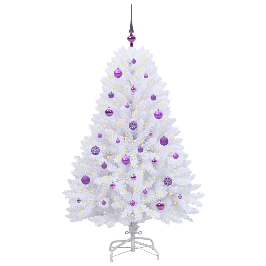 Kunstmatige Inklapbare Kerstboom Wit Pvc En Staal 150 cm