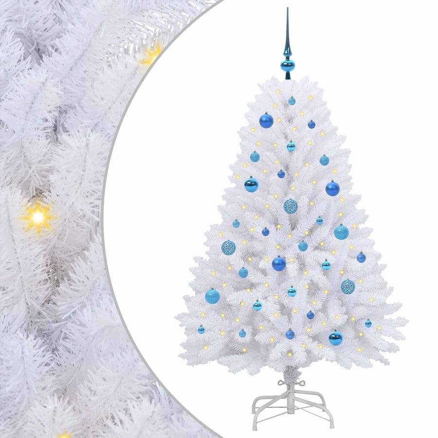 Kunstmatige Inklapbare Kerstboom Wit Pvc En Staal 150 cm