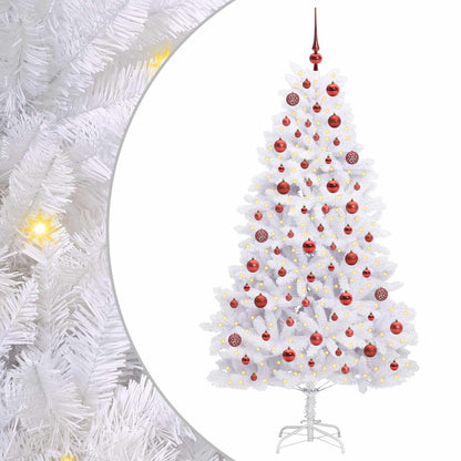 Kunstmatige Inklapbare Kerstboom Wit 180 cm PVC en staal