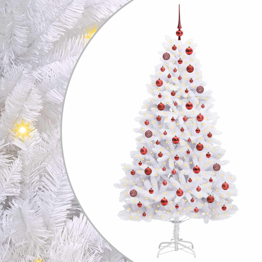 Kunstmatige Inklapbare Kerstboom Wit 180 cm PVC en staal