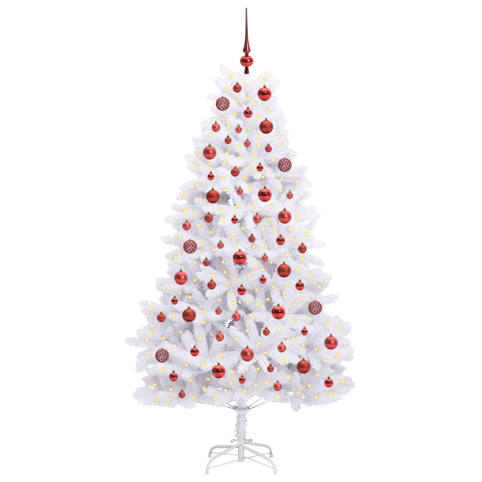Kunstmatige Inklapbare Kerstboom Wit 180 cm PVC en staal