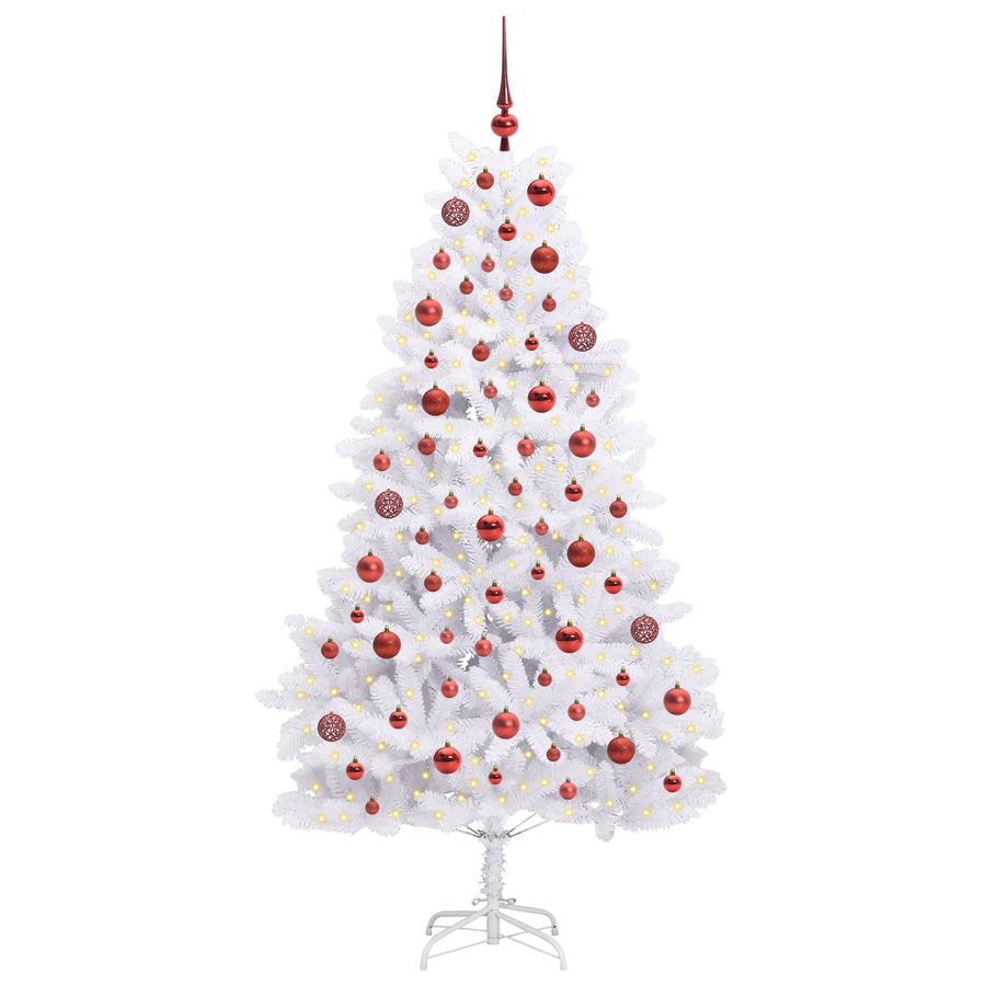 Kunstmatige Inklapbare Kerstboom Wit 180 cm PVC en staal