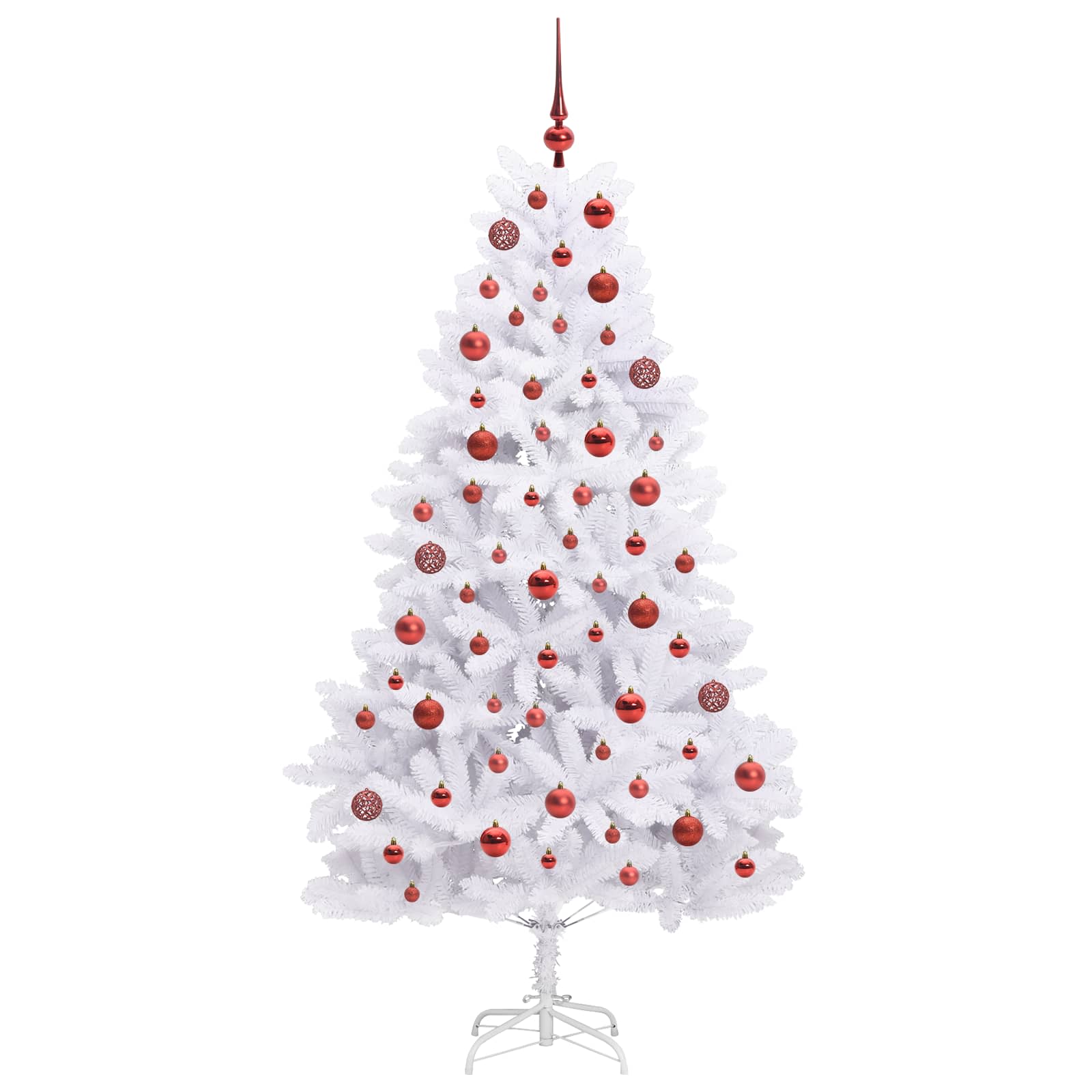 Kunstmatige Inklapbare Kerstboom Wit 180 cm PVC en staal