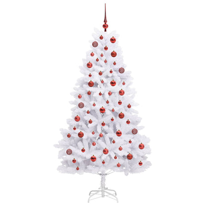 Kunstmatige Inklapbare Kerstboom Wit 180 cm PVC en staal