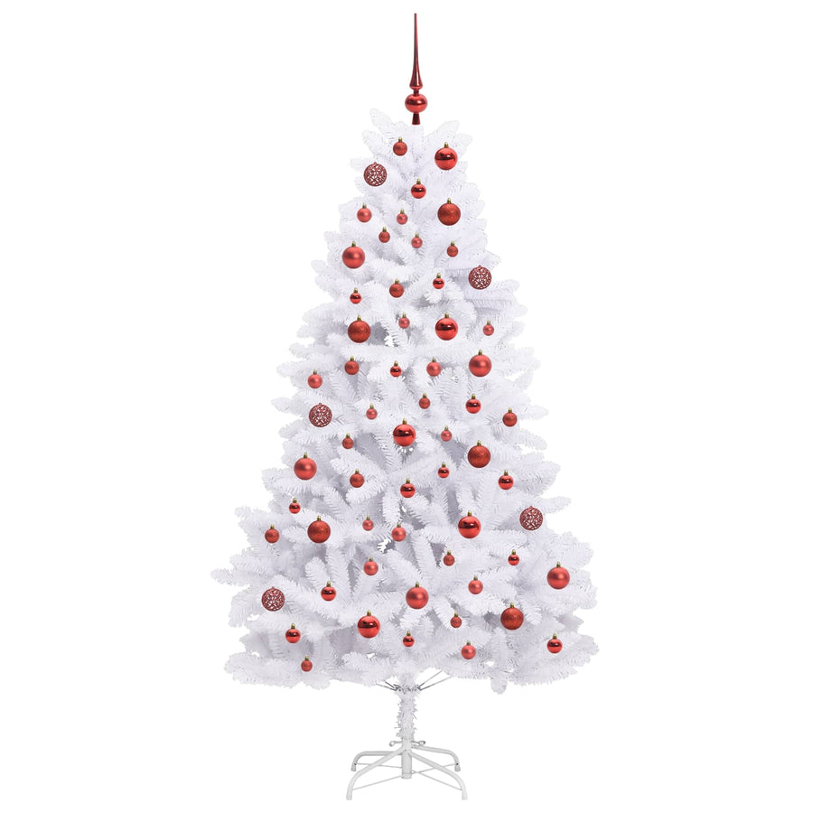 Kunstmatige Inklapbare Kerstboom Wit 180 cm PVC en staal