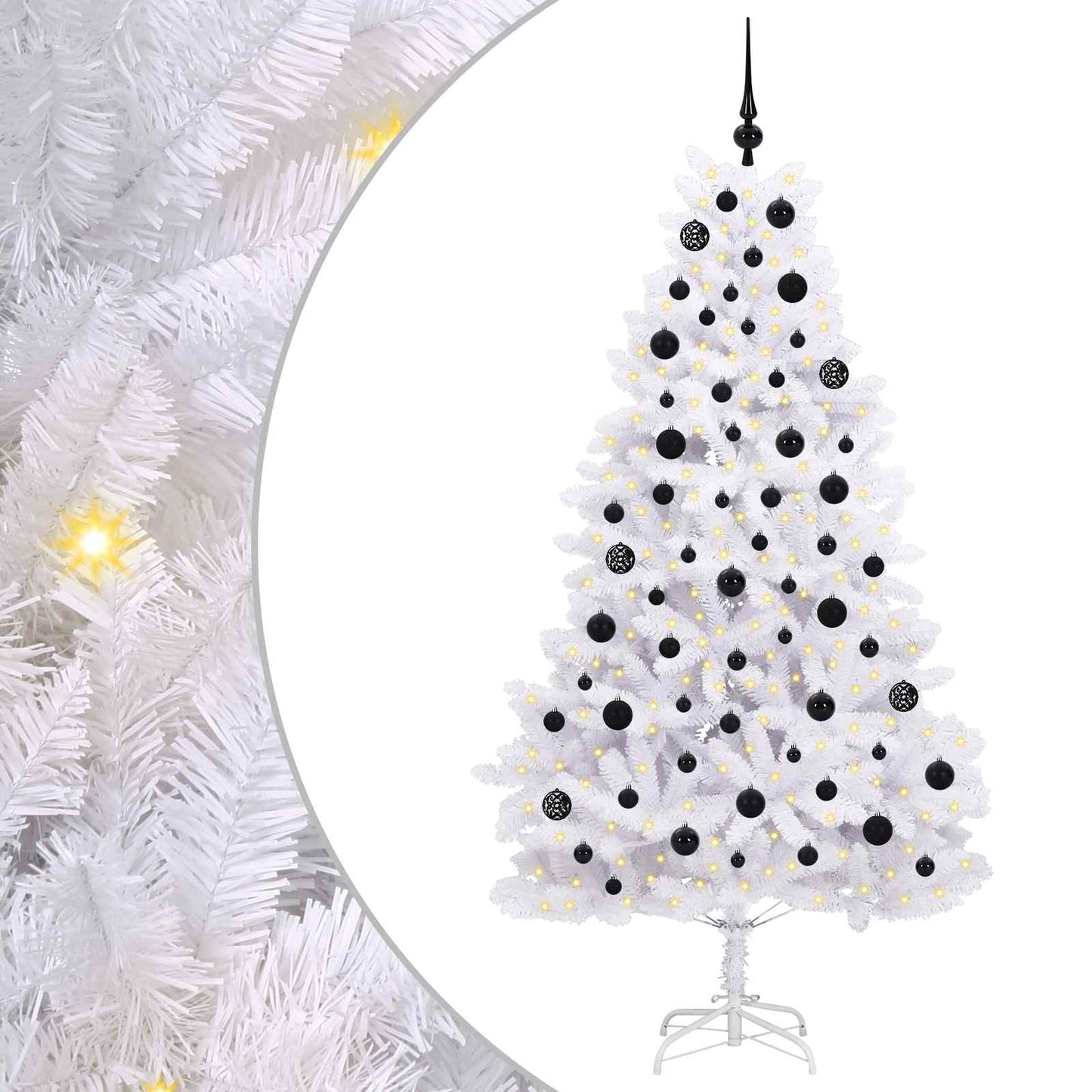 Kunstmatige Inklapbare Kerstboom Wit 180 cm PVC en staal