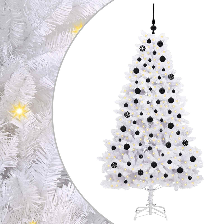 Kunstmatige Inklapbare Kerstboom Wit 180 cm PVC en staal