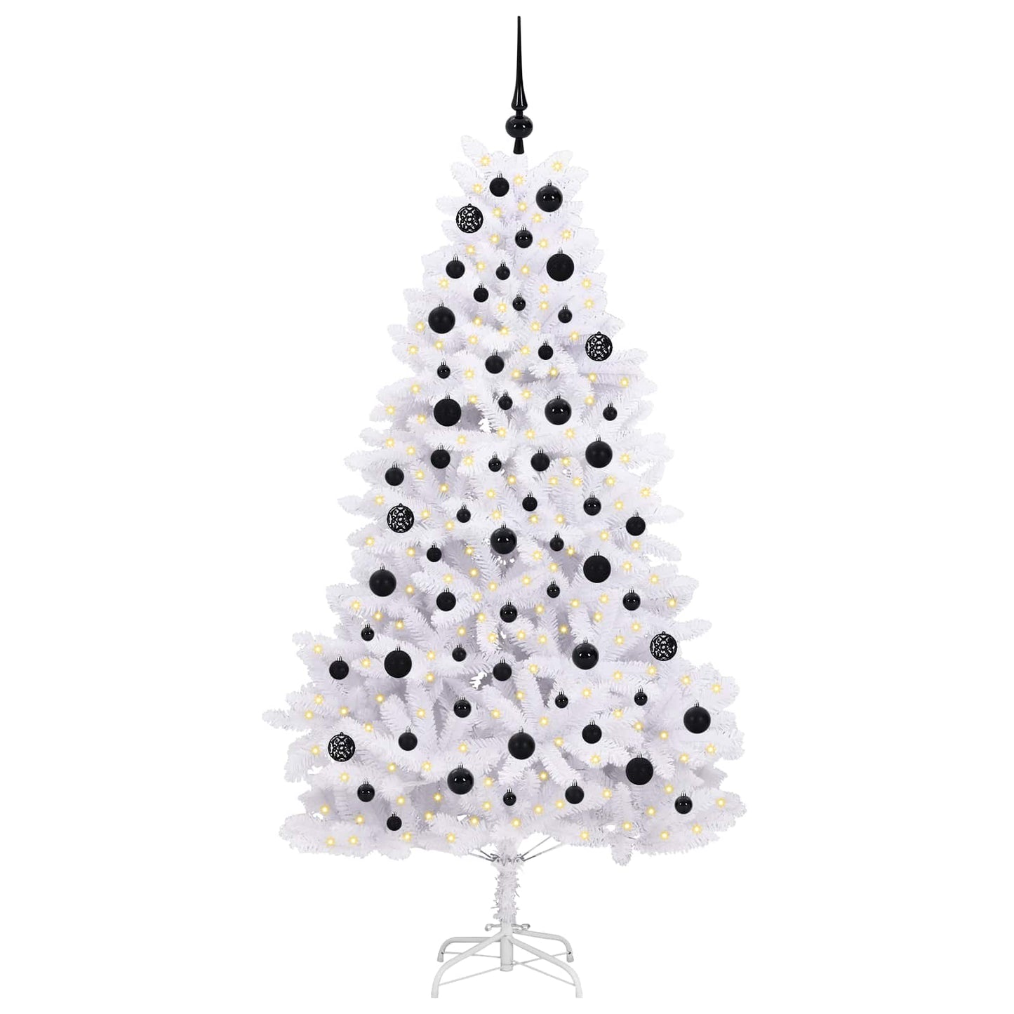 Kunstmatige Inklapbare Kerstboom Wit 180 cm PVC en staal