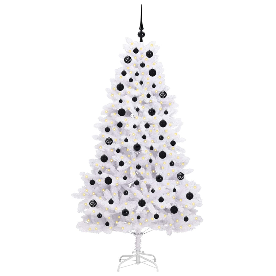 Kunstmatige Inklapbare Kerstboom Wit 180 cm PVC en staal