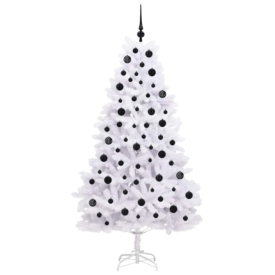 Kunstmatige Inklapbare Kerstboom Wit 180 cm PVC en staal