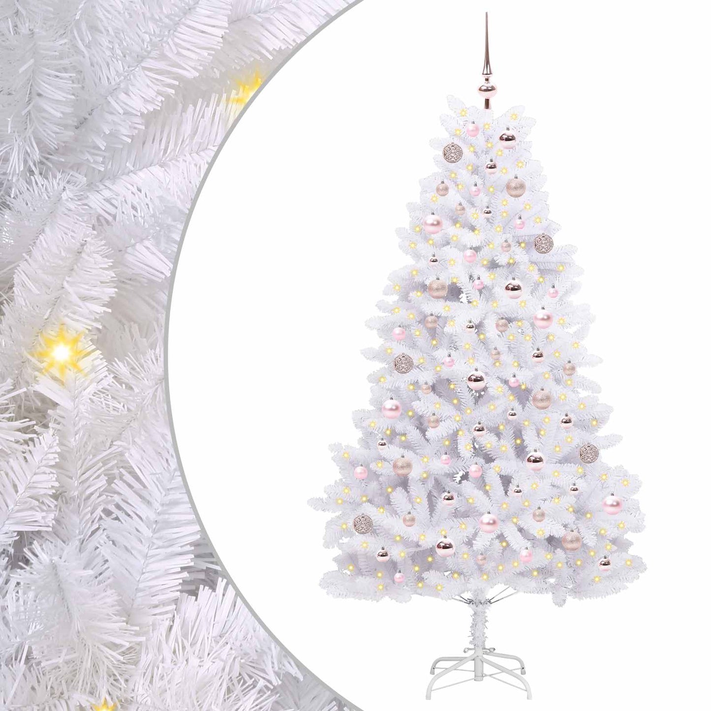 Kunstmatige Inklapbare Kerstboom Wit 180 cm PVC en staal