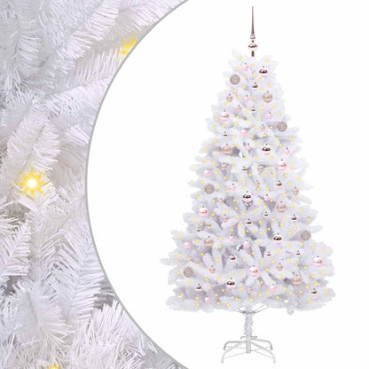 Kunstmatige Inklapbare Kerstboom Wit 180 cm PVC en staal