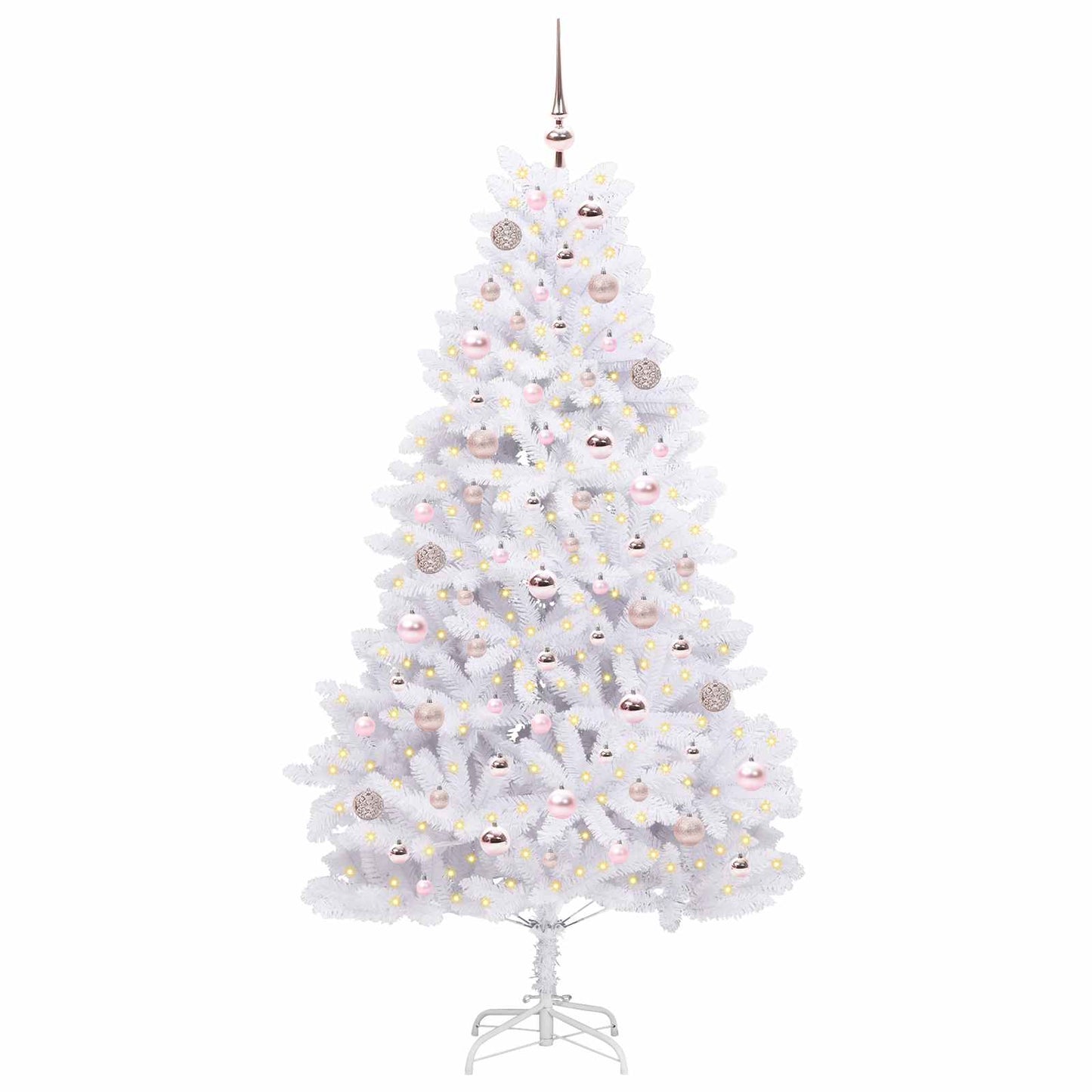 Kunstmatige Inklapbare Kerstboom Wit 180 cm PVC en staal