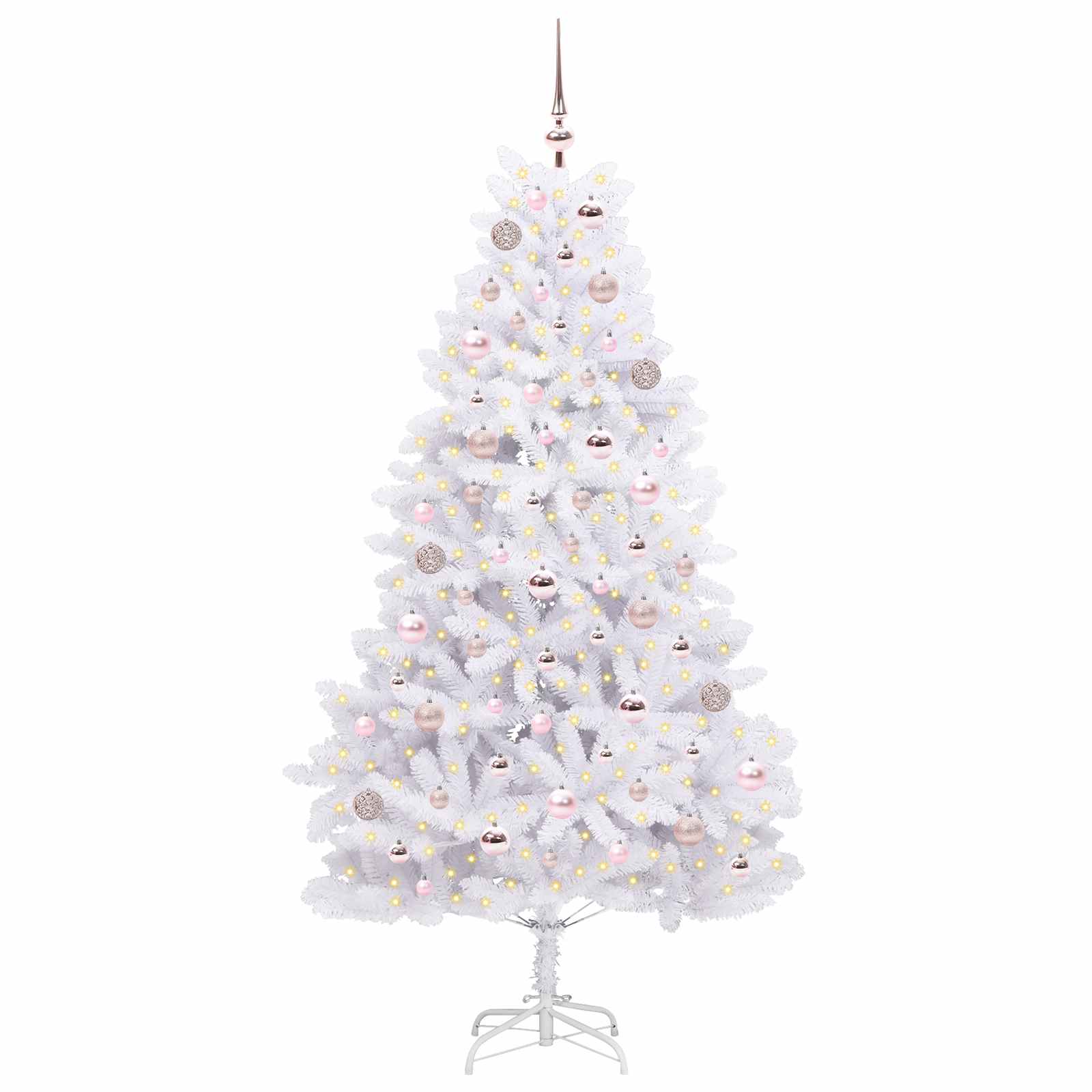 Kunstmatige Inklapbare Kerstboom Wit 180 cm PVC en staal