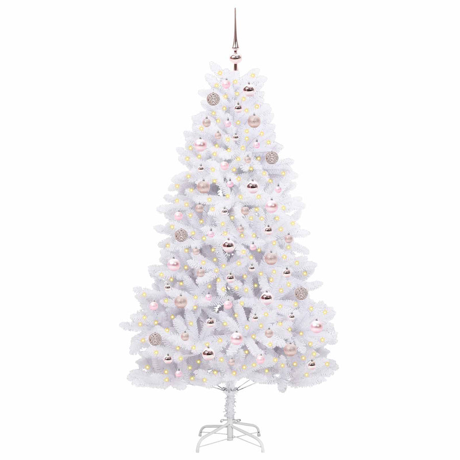Kunstmatige Inklapbare Kerstboom Wit 180 cm PVC en staal