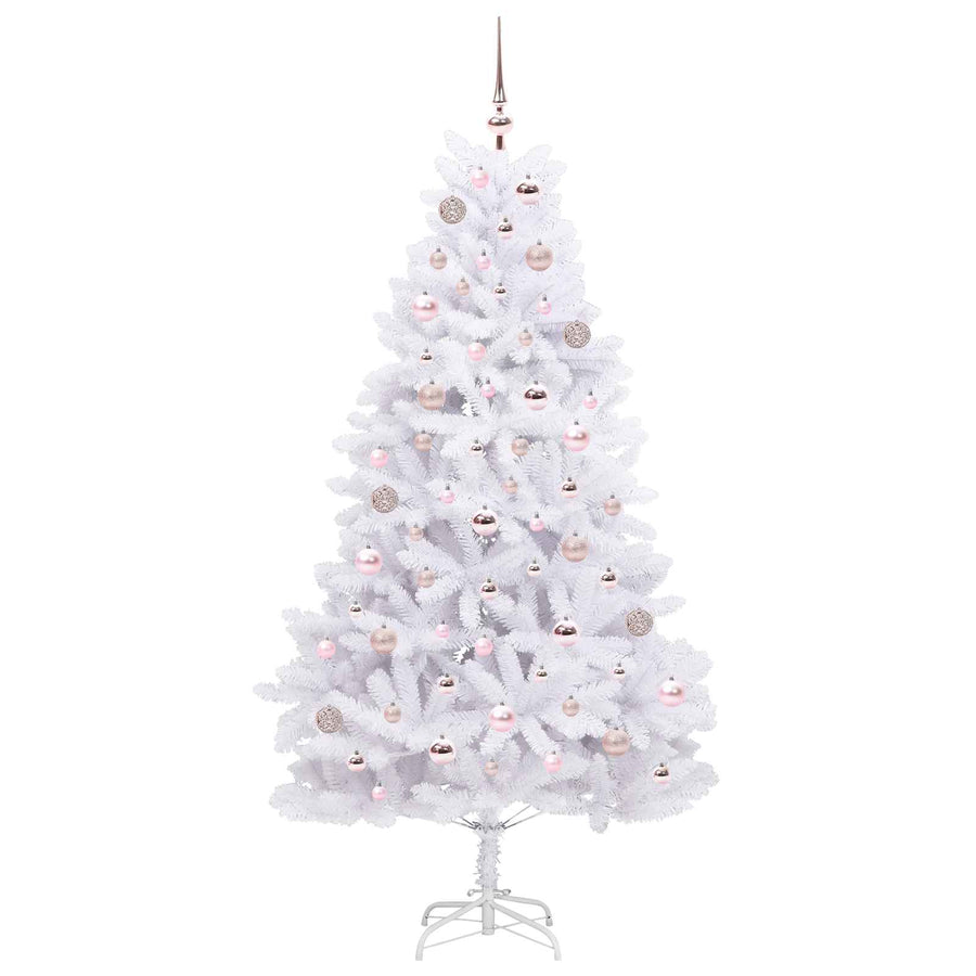 Kunstmatige Inklapbare Kerstboom Wit 180 cm PVC en staal