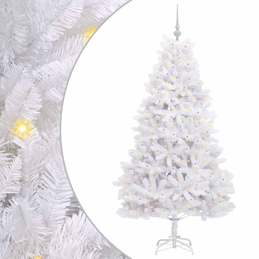 Kunstmatige Inklapbare Kerstboom Wit 180 cm PVC en staal