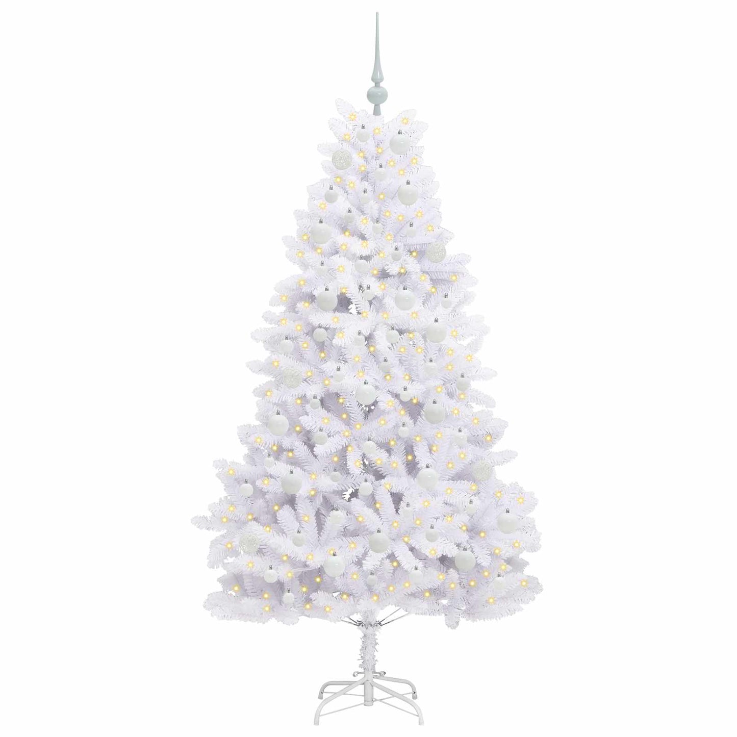 Kunstmatige Inklapbare Kerstboom Wit 180 cm PVC en staal