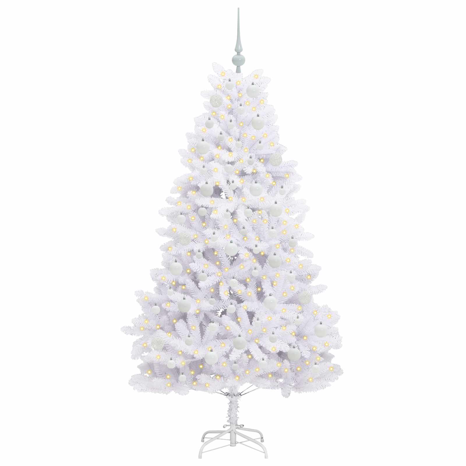 Kunstmatige Inklapbare Kerstboom Wit 180 cm PVC en staal