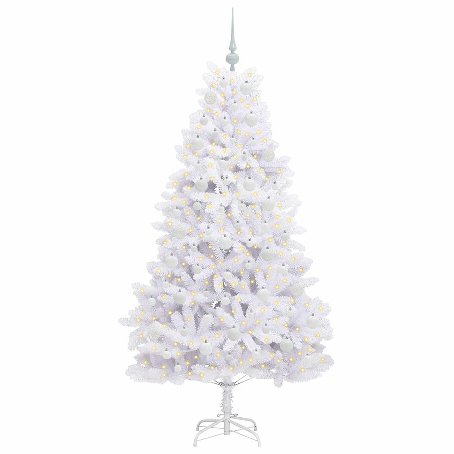 Kunstmatige Inklapbare Kerstboom Wit 180 cm PVC en staal