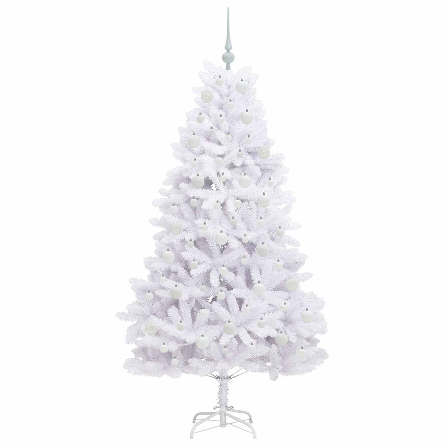 Kunstmatige Inklapbare Kerstboom Wit 180 cm PVC en staal