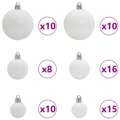Kunstmatige Inklapbare Kerstboom Wit 180 cm PVC en staal