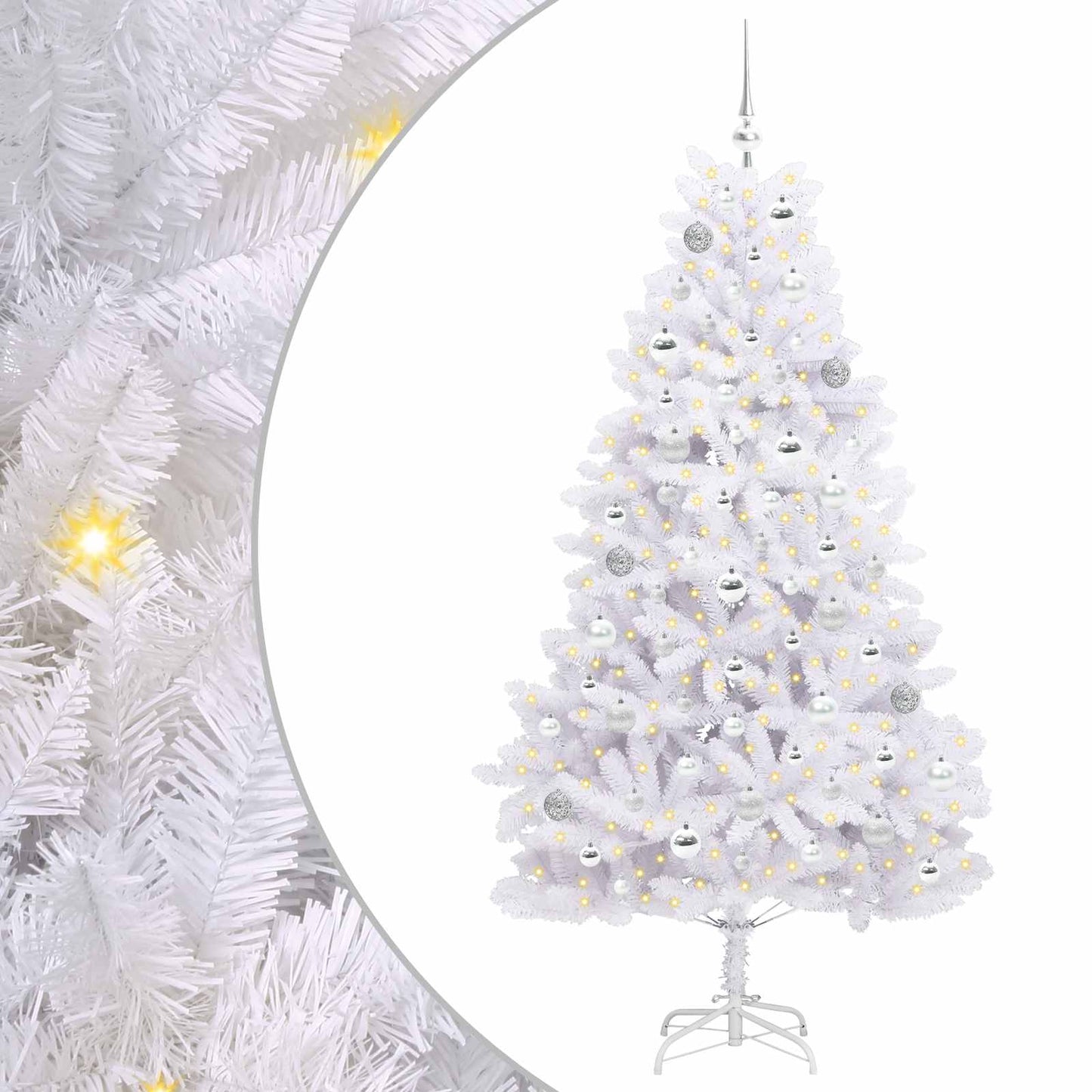 Kunstmatige Inklapbare Kerstboom Wit 180 cm PVC en staal