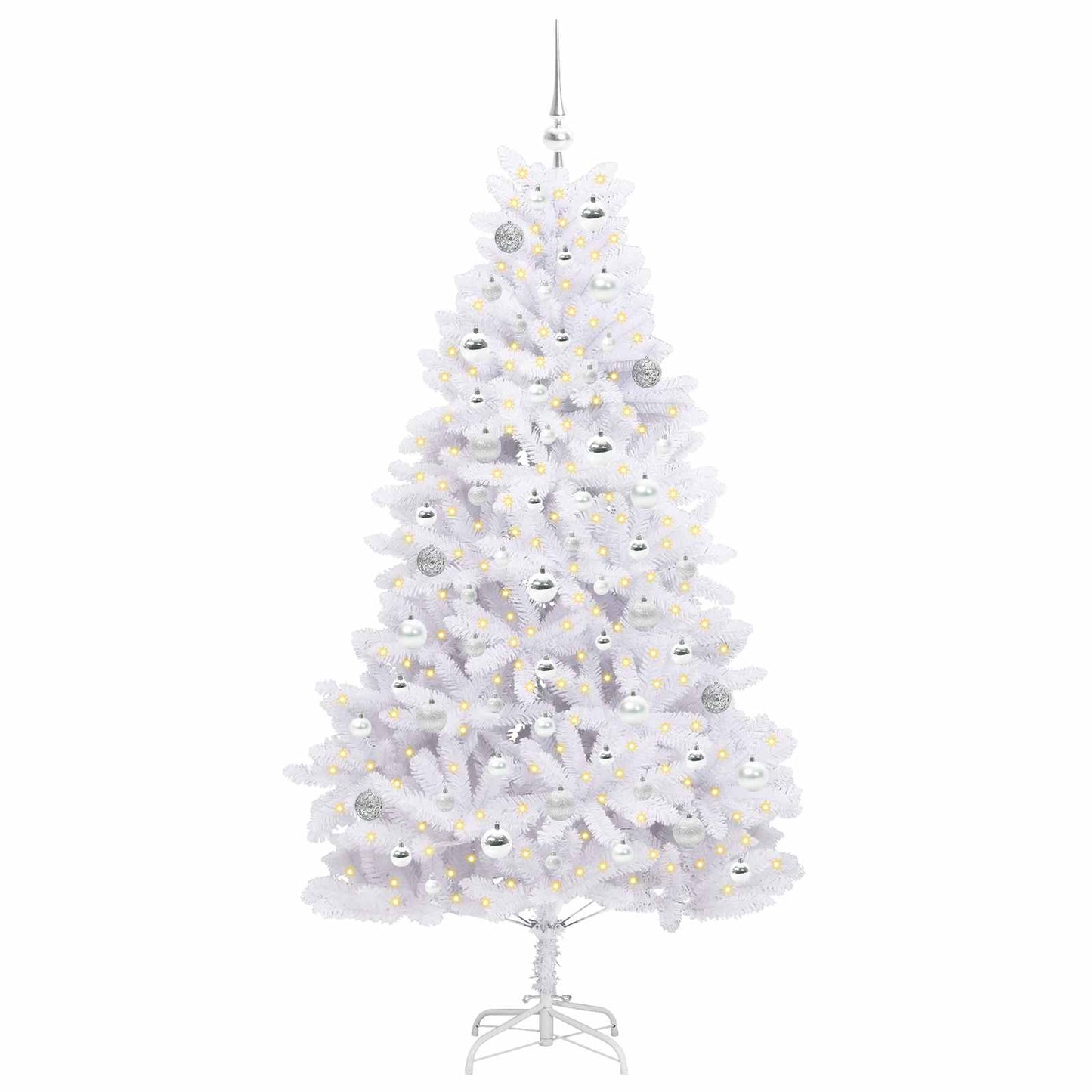 Kunstmatige Inklapbare Kerstboom Wit 180 cm PVC en staal