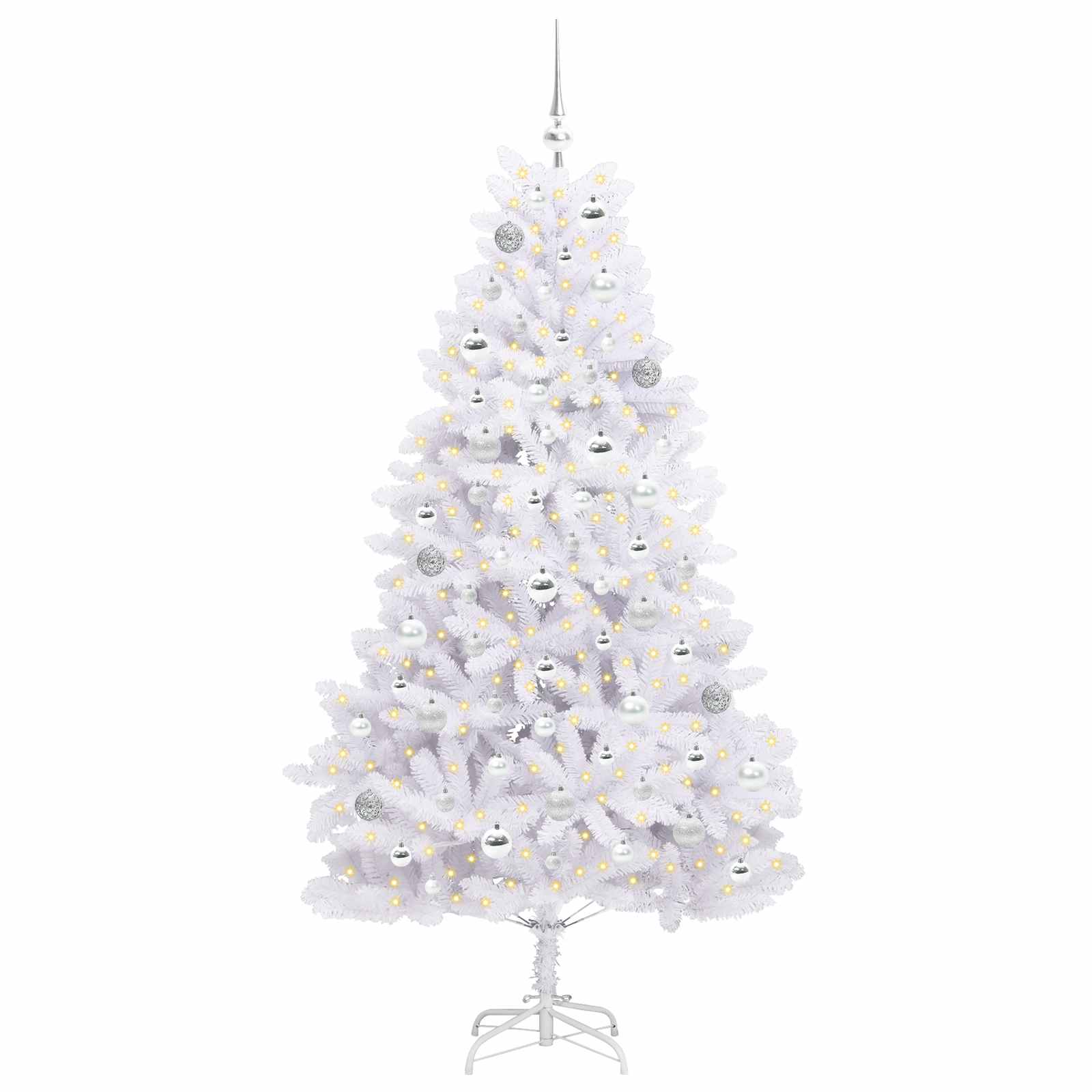 Kunstmatige Inklapbare Kerstboom Wit 180 cm PVC en staal