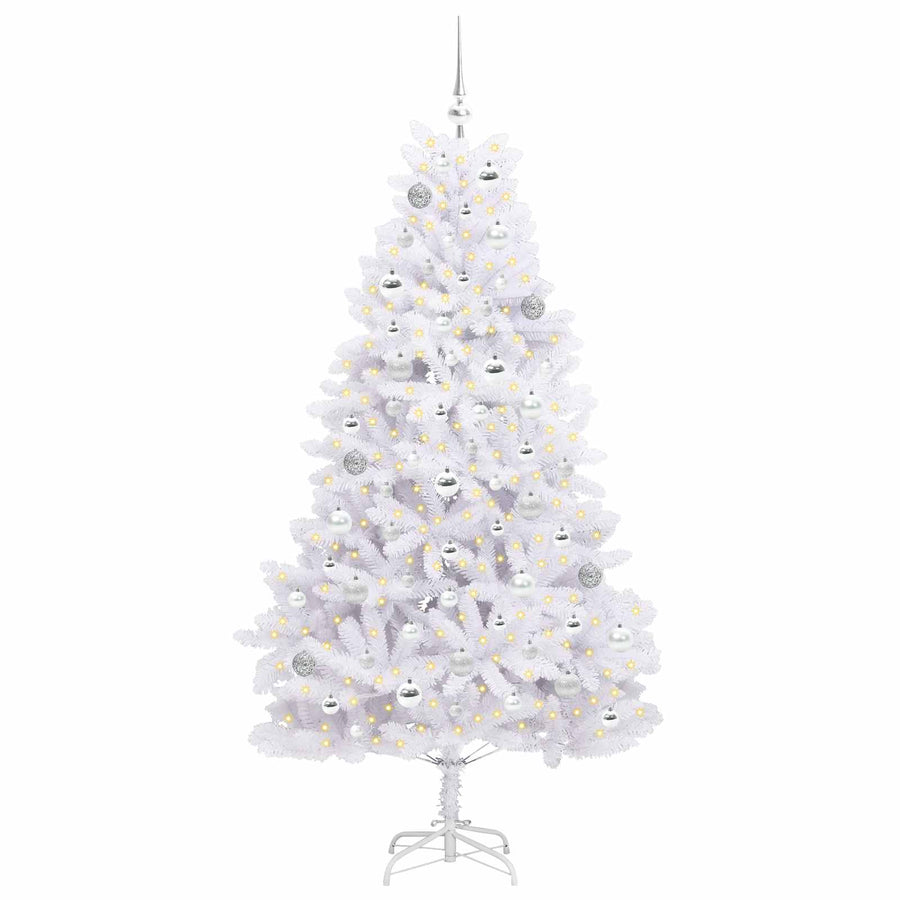 Kunstmatige Inklapbare Kerstboom Wit 180 cm PVC en staal