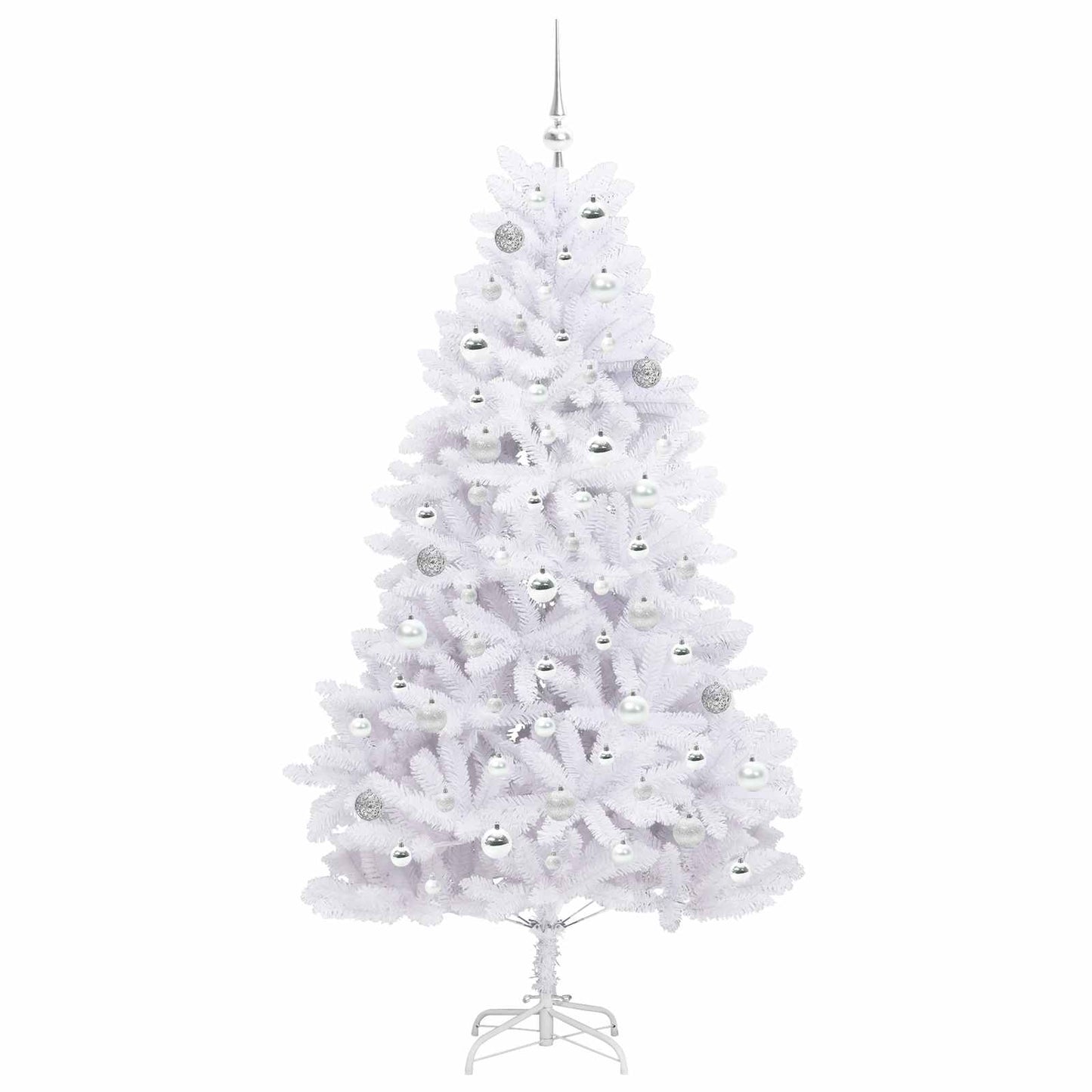 Kunstmatige Inklapbare Kerstboom Wit 180 cm PVC en staal
