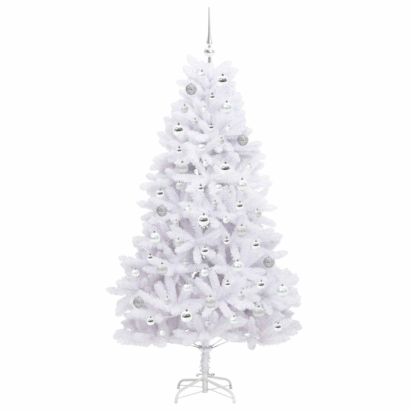 Kunstmatige Inklapbare Kerstboom Wit 180 cm PVC en staal