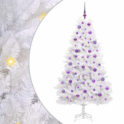 Kunstmatige Inklapbare Kerstboom Wit 180 cm PVC en staal