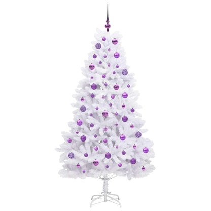 Kunstmatige Inklapbare Kerstboom Wit 180 cm PVC en staal