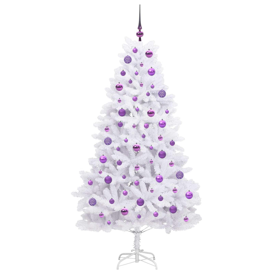 Kunstmatige Inklapbare Kerstboom Wit 180 cm PVC en staal