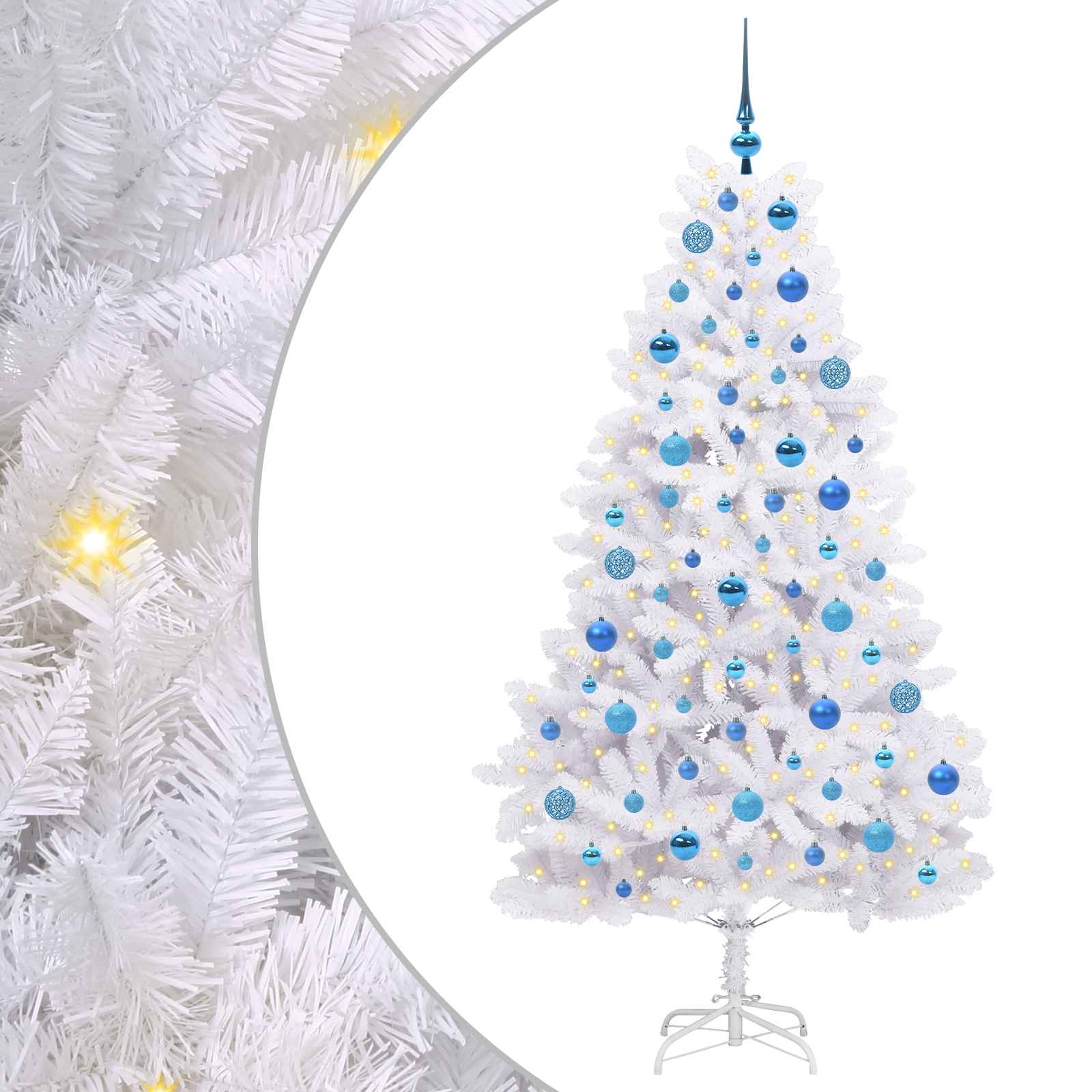 Kunstmatige Inklapbare Kerstboom Wit 180 cm PVC en staal
