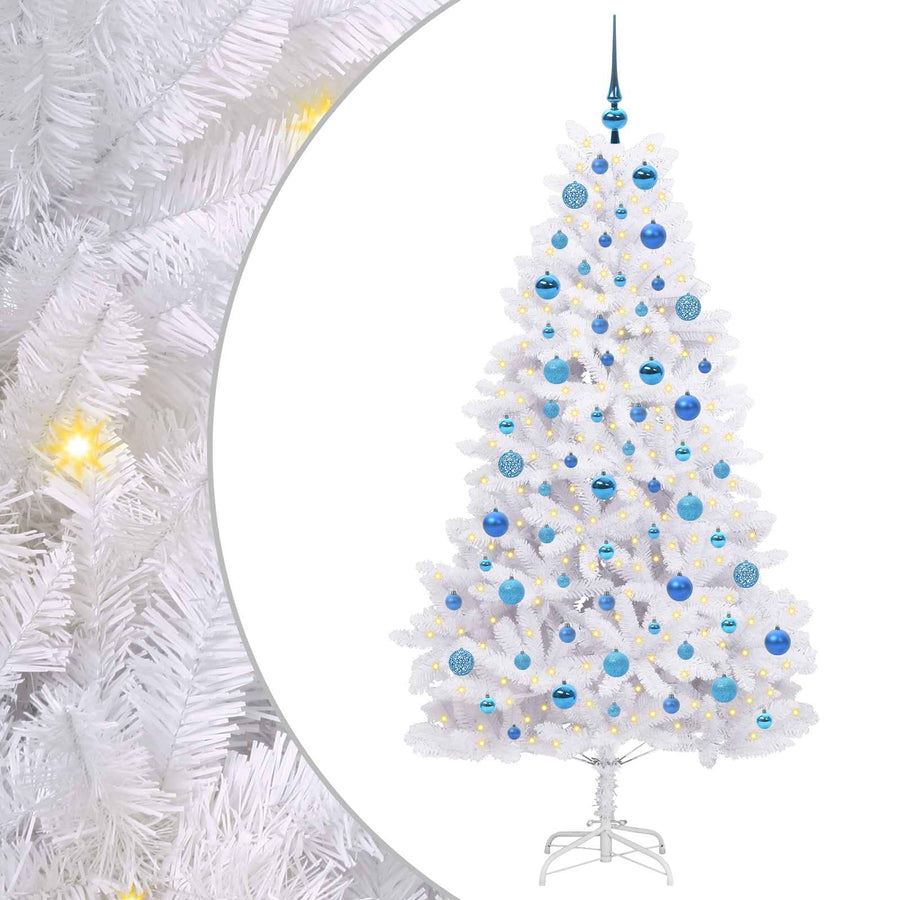 Kunstmatige Inklapbare Kerstboom Wit 180 cm PVC en staal