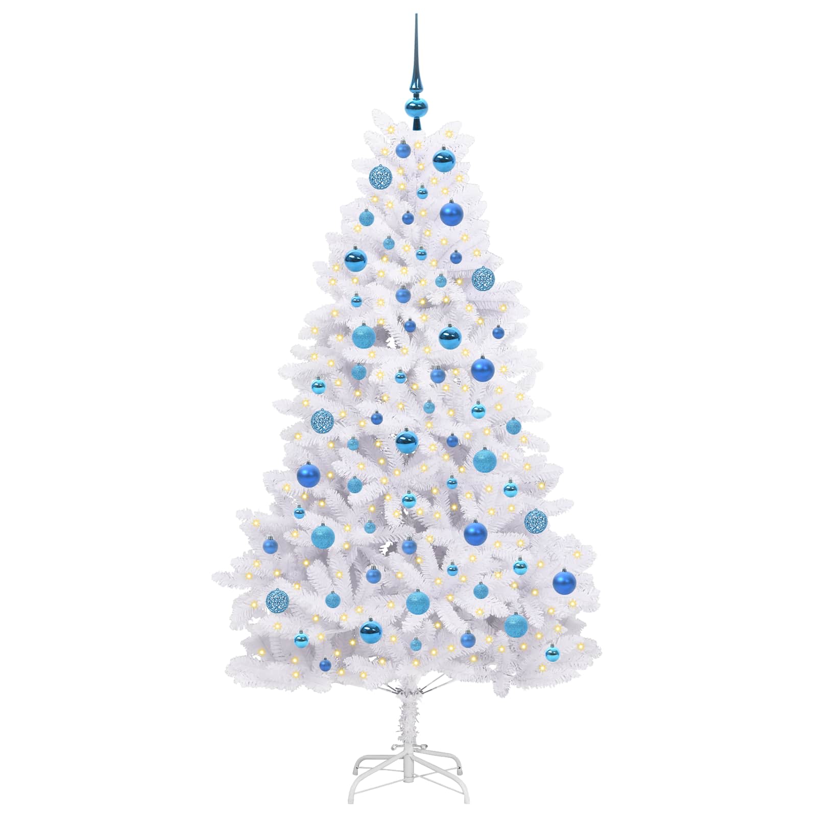 Kunstmatige Inklapbare Kerstboom Wit 180 cm PVC en staal