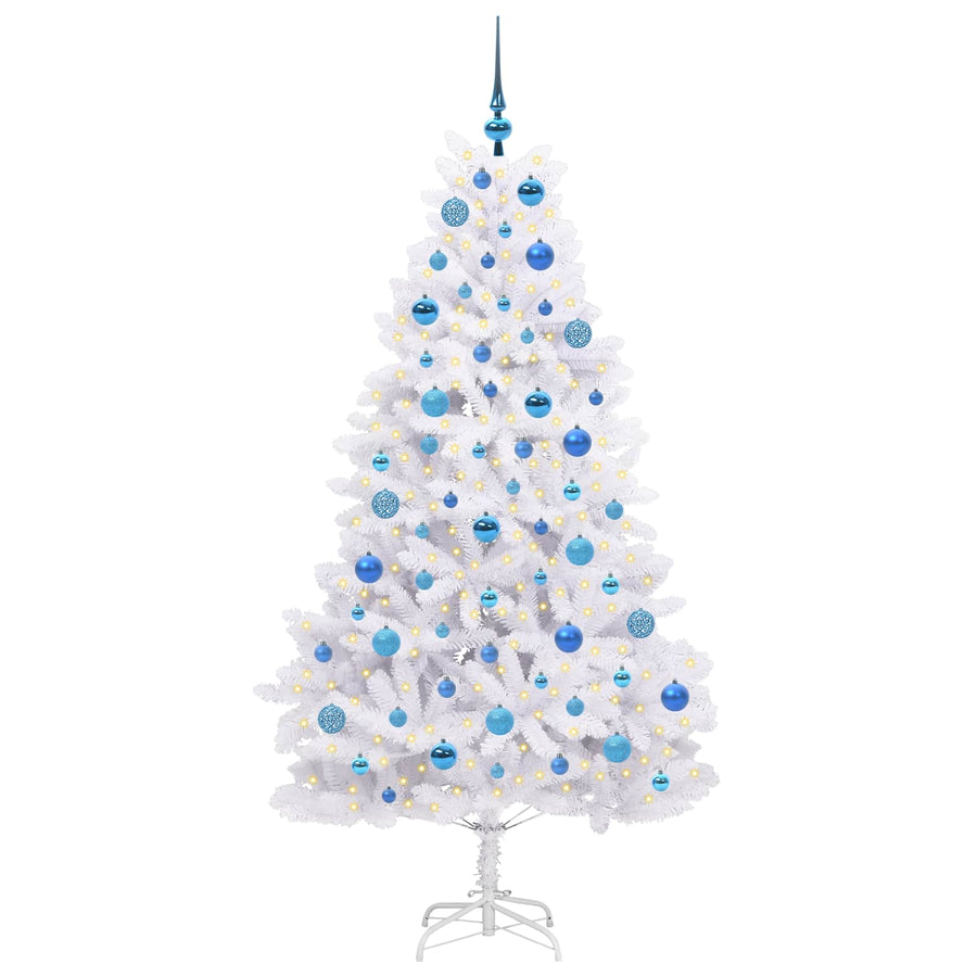 Kunstmatige Inklapbare Kerstboom Wit 180 cm PVC en staal