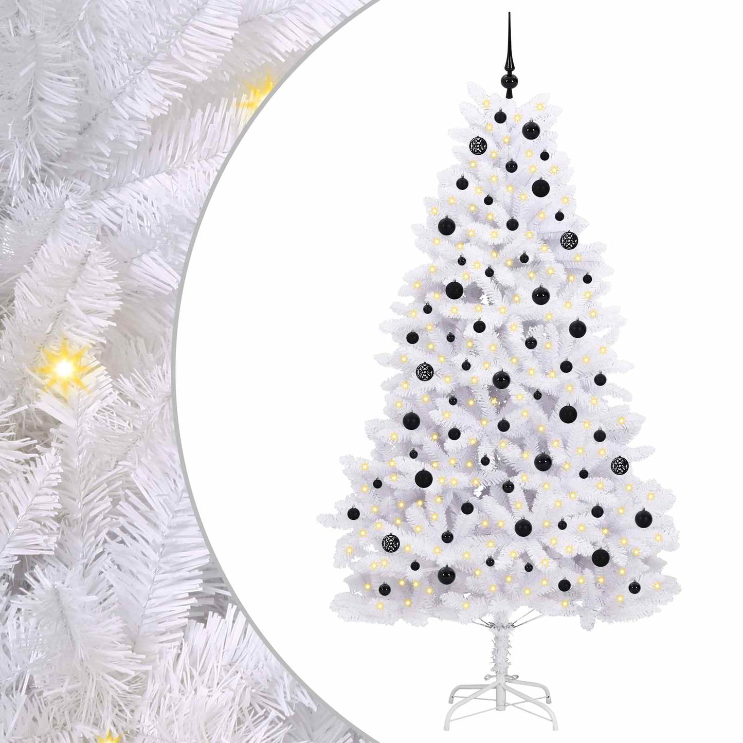 Kunstmatige Inklapbare Kerstboom Wit Pvc En Staal 210 cm