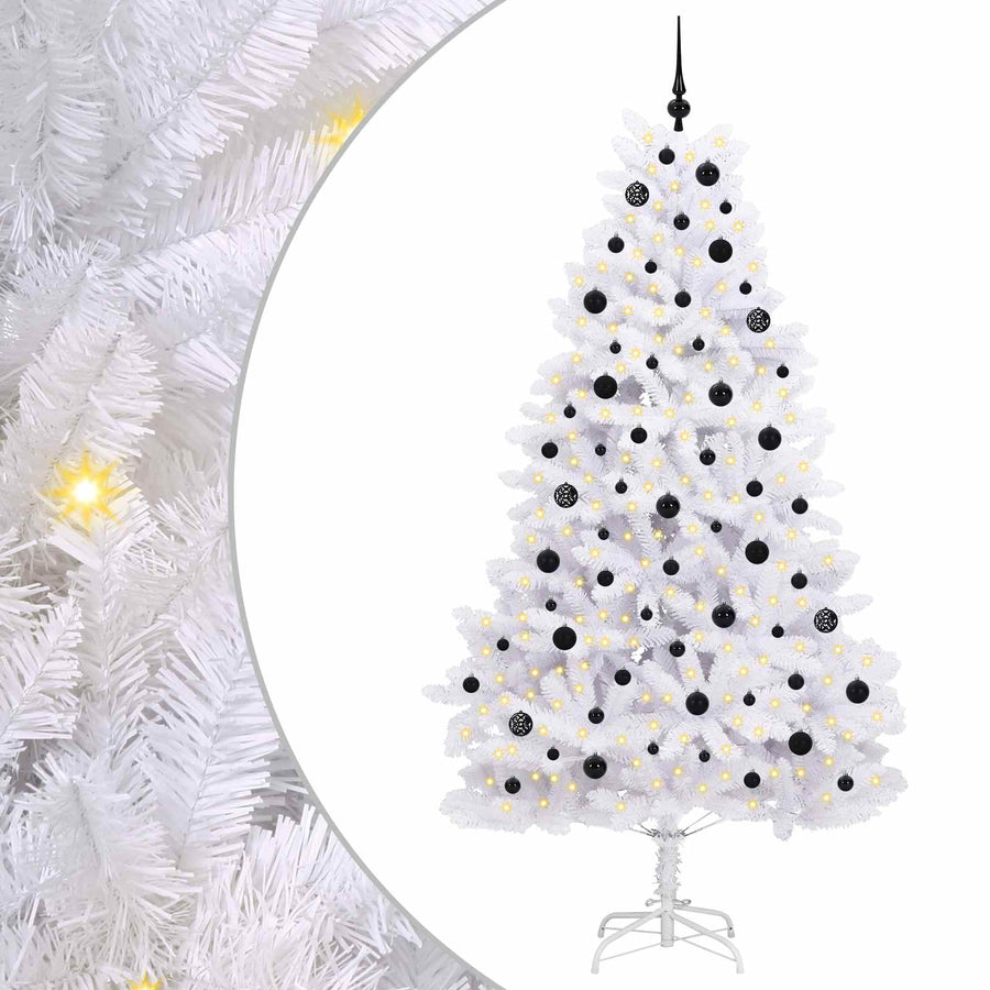 Kunstmatige Inklapbare Kerstboom Wit Pvc En Staal 210 cm