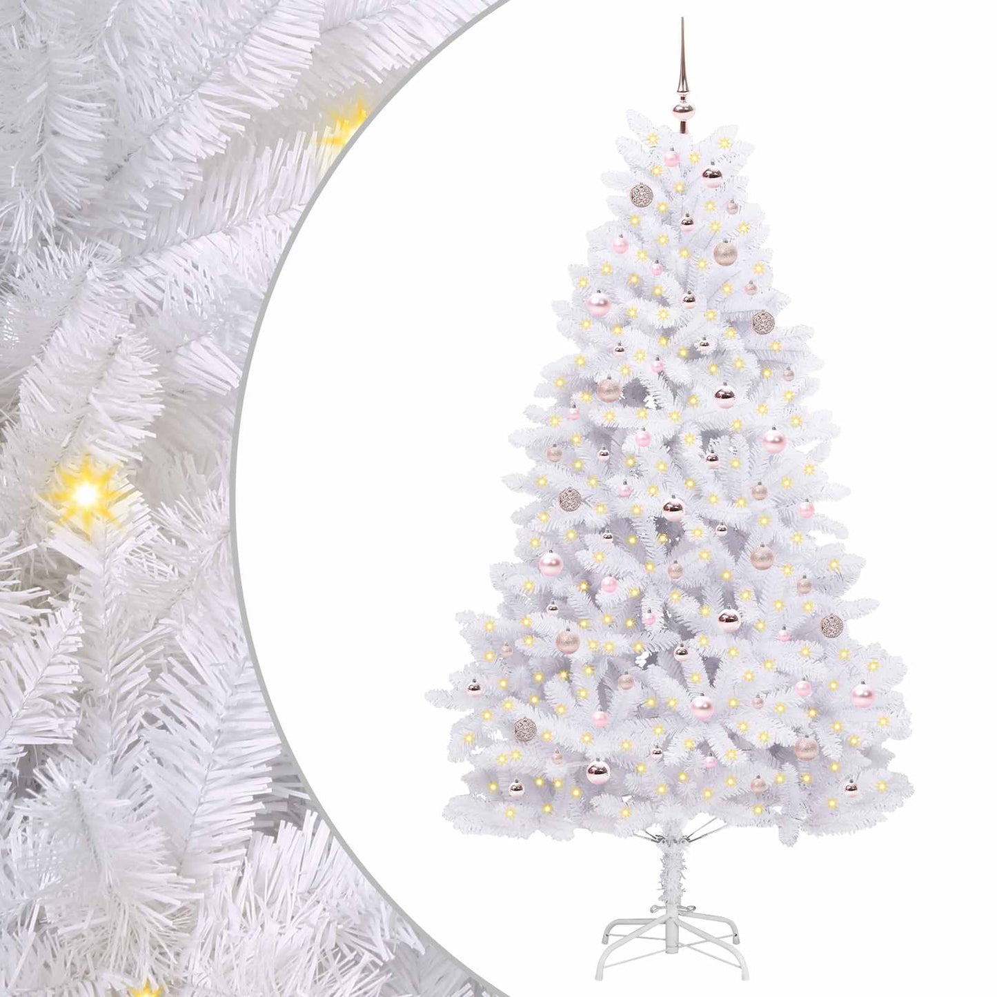 Kunstmatige Inklapbare Kerstboom Wit Pvc En Staal 210 cm