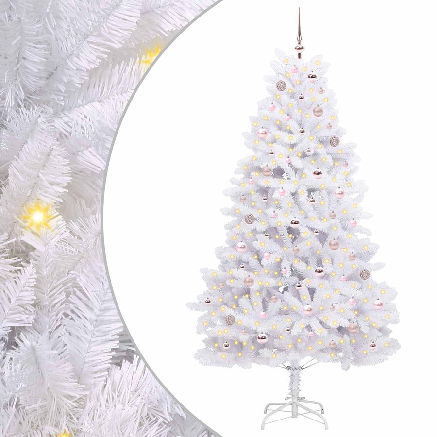 Kunstmatige Inklapbare Kerstboom Wit Pvc En Staal 210 cm