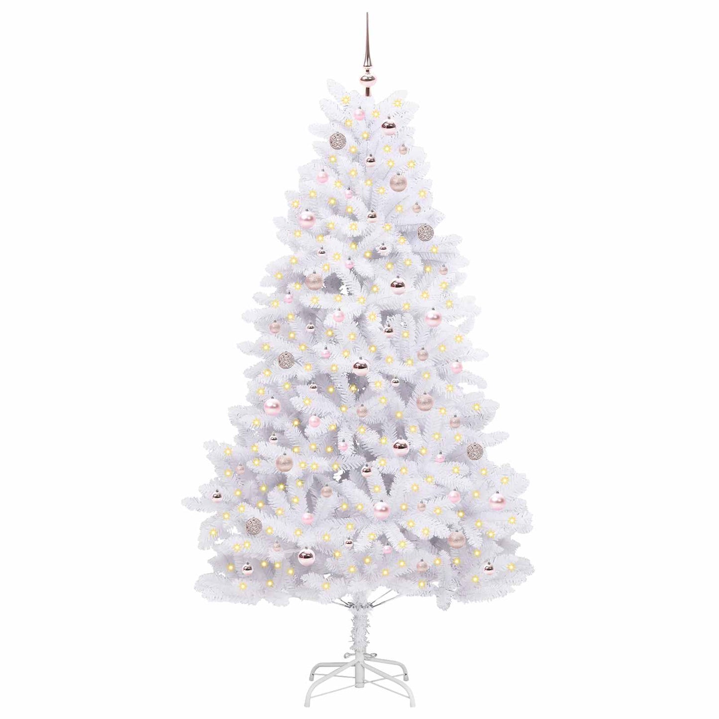 Kunstmatige Inklapbare Kerstboom Wit Pvc En Staal 210 cm